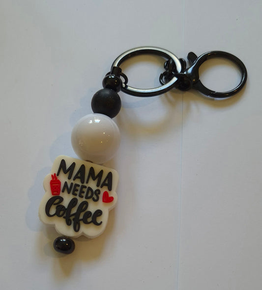 Mama needs coffee keyring or bag decoration tag