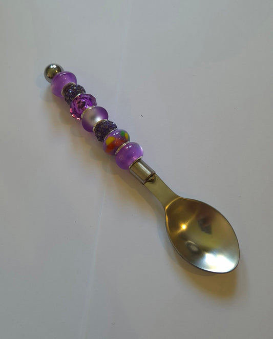 Purple beads decorated Teaspoon.