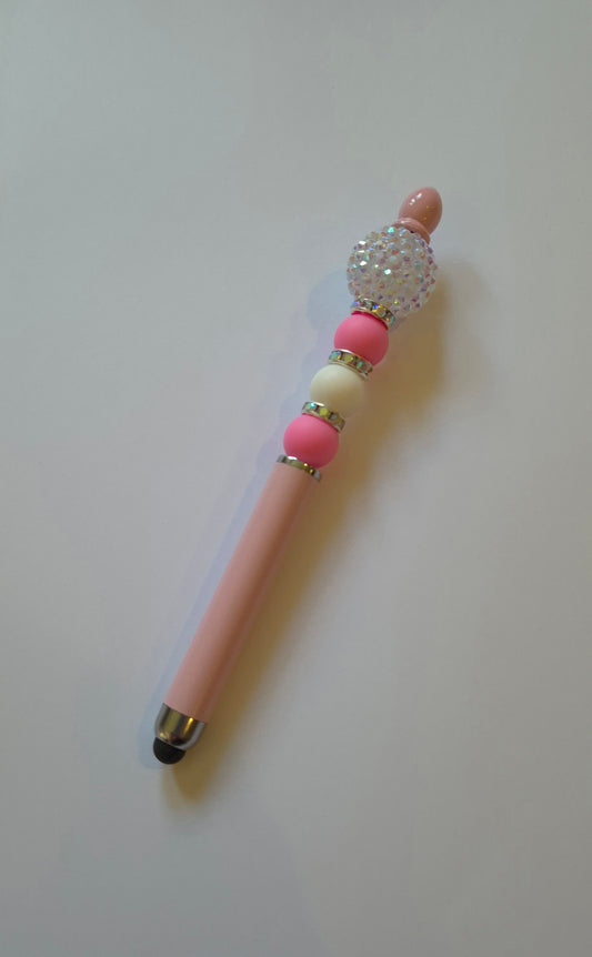 Pastel pink silicone point touchscreen pen