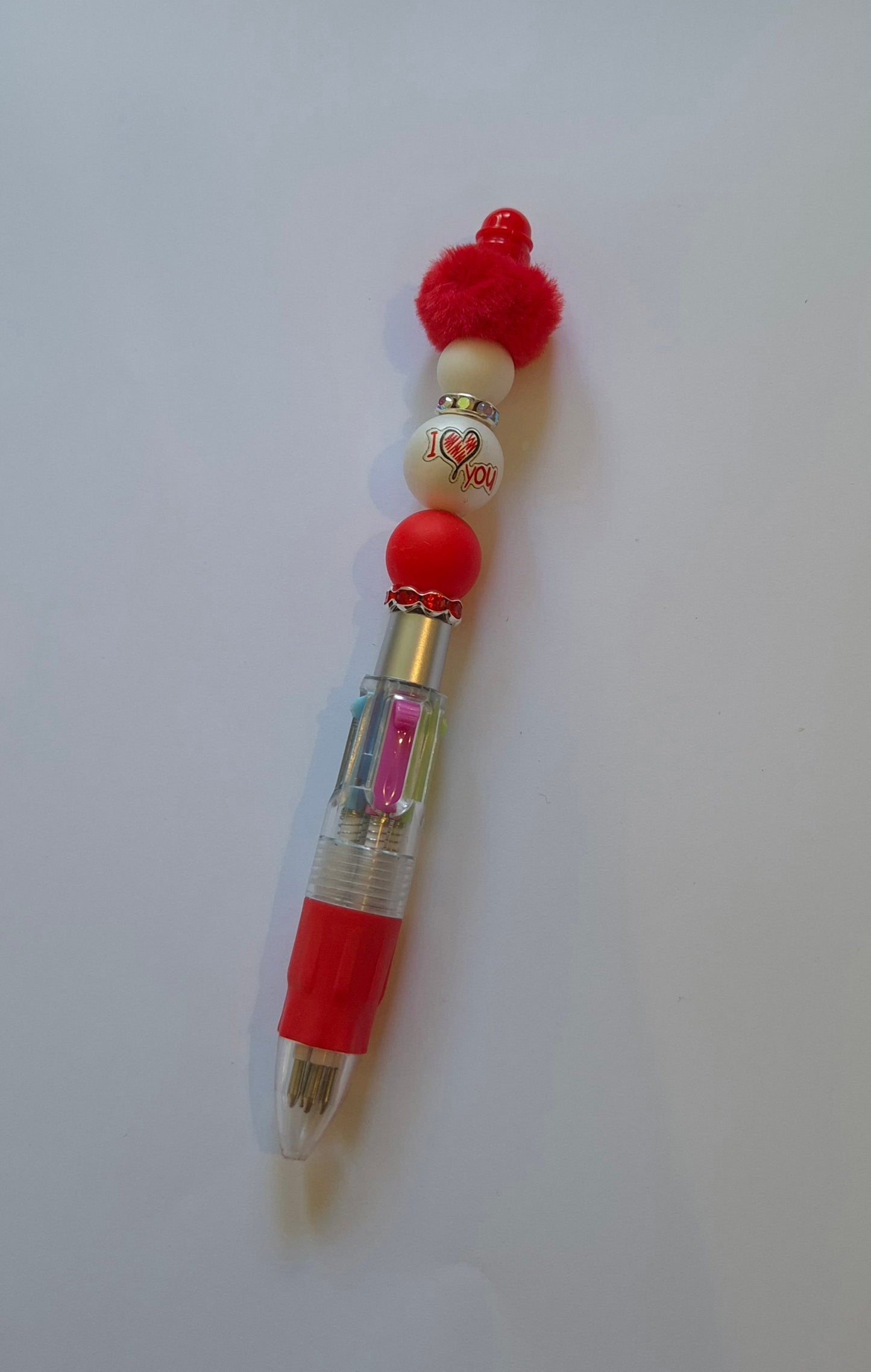 Red multi colour ink pen