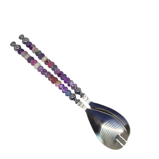 Purple salad spoons